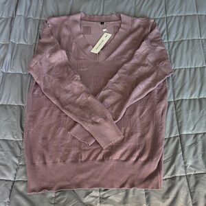 Purple V-Neck Sweater